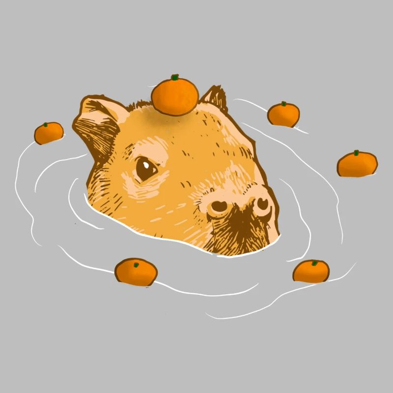 Conception de mème orange Capybara