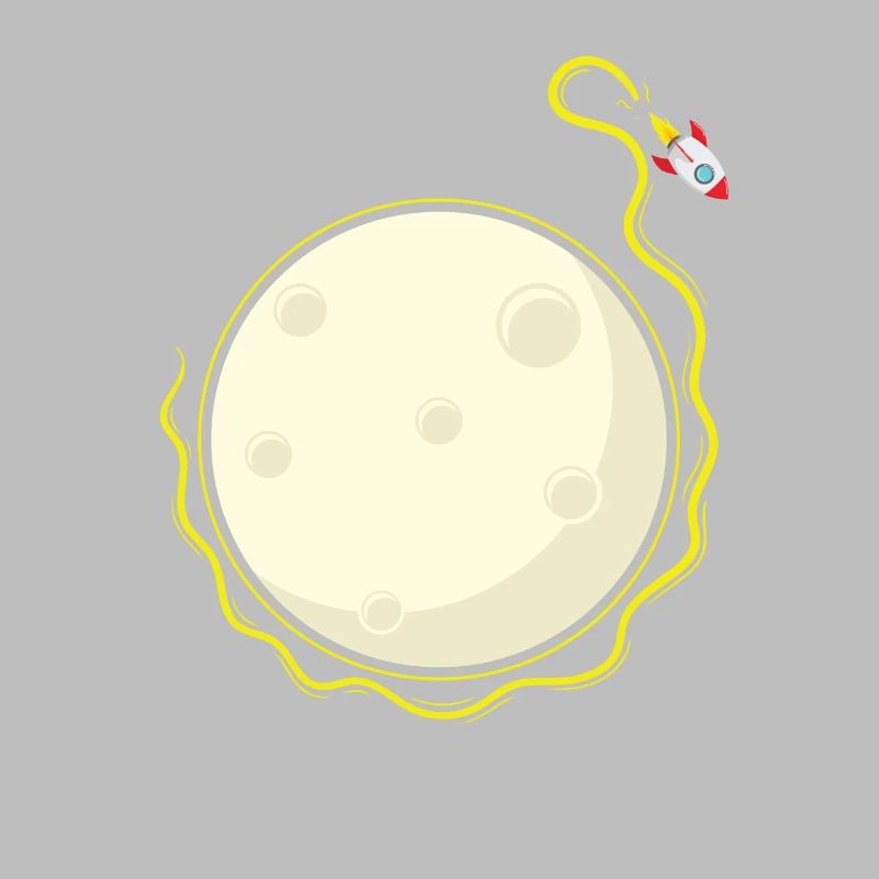 Rocket orbits the moon
