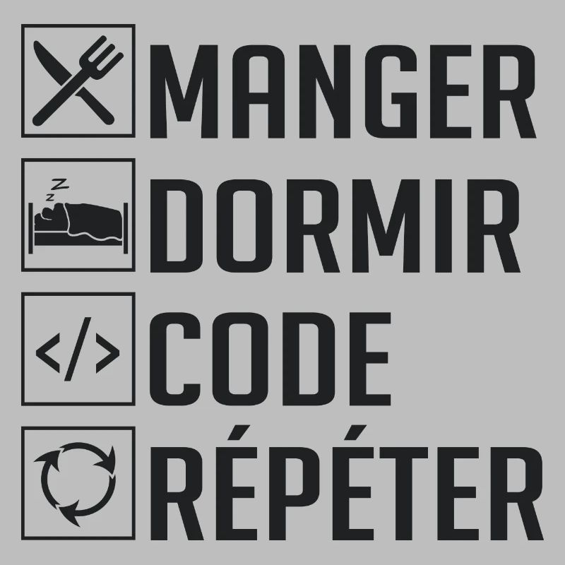 Manger, Dormir, Code, Répéter