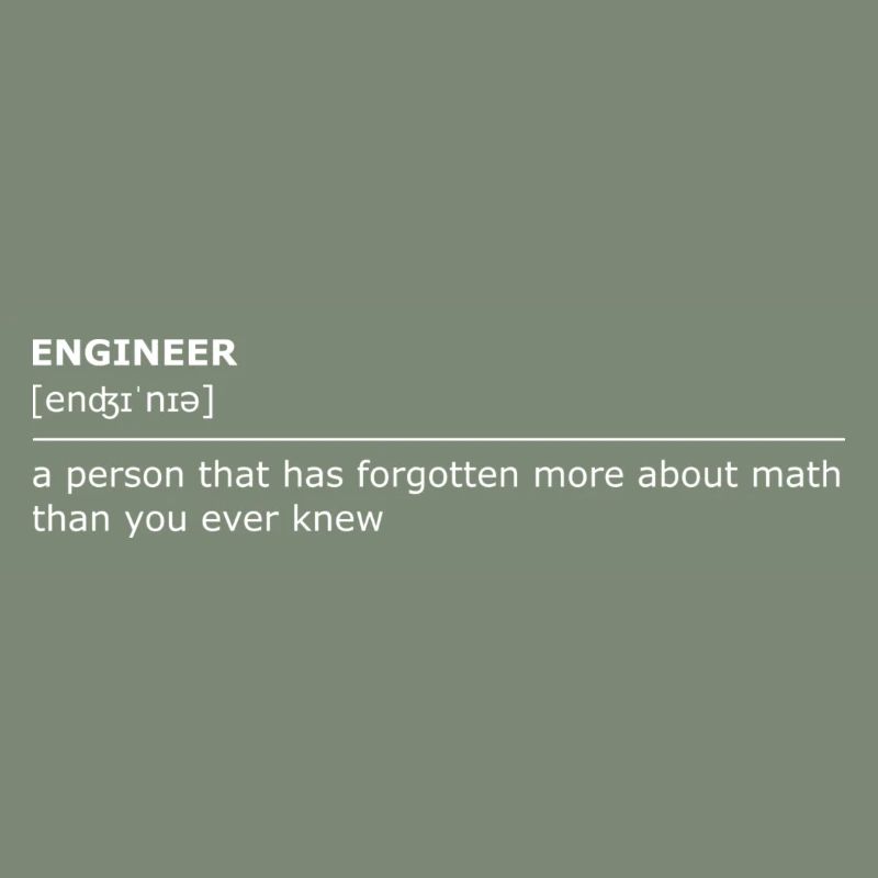 Engineer forgets math brightly
