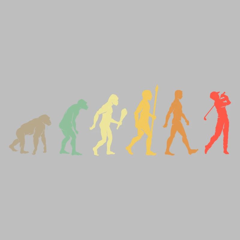 Vintage Golf Evolution Golfspieler Geschenkidee