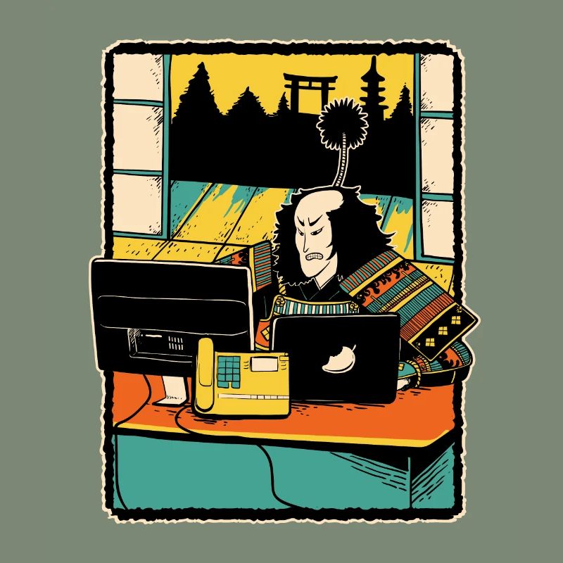 Samurai Computer Nerd Programmeur IT Web Designer