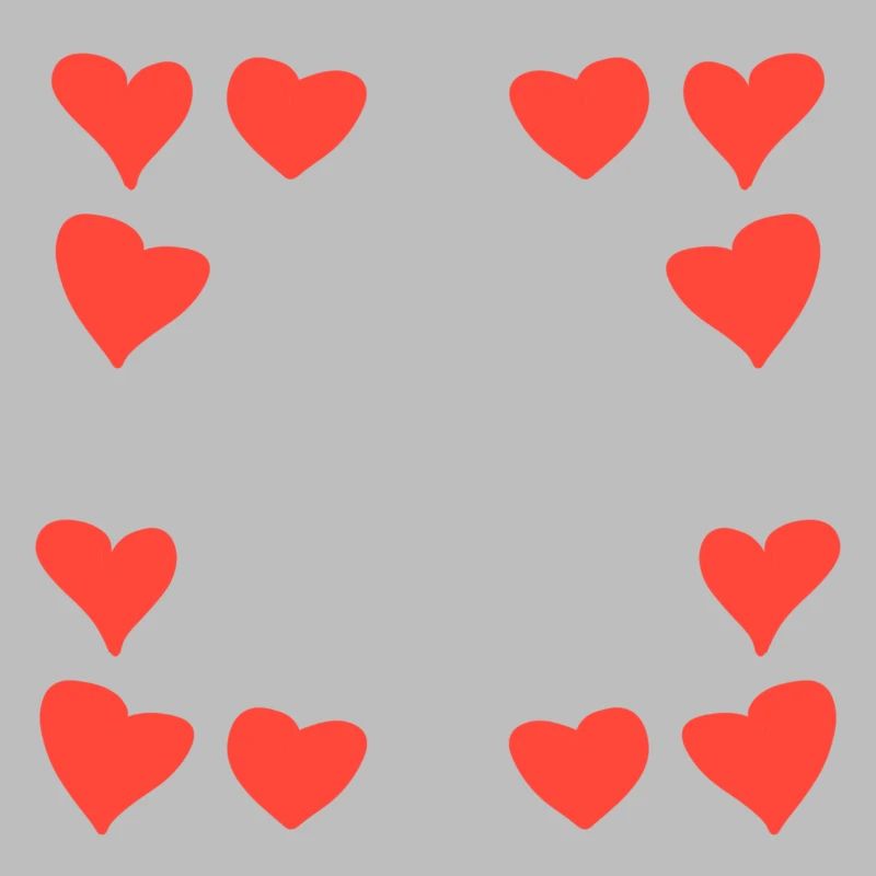 Hearts Pattern Frame Square Heart Red