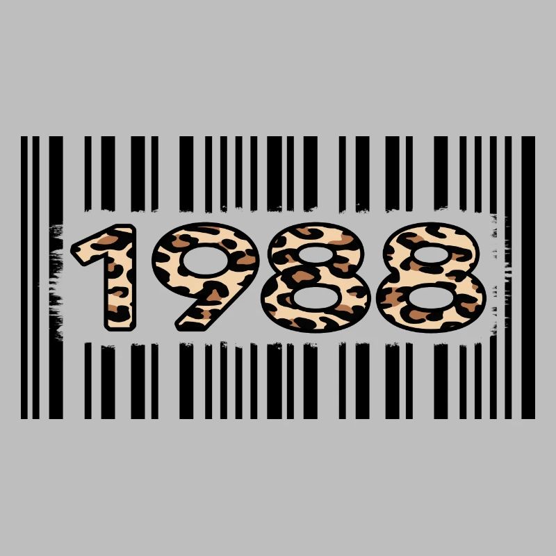 1988 anniversaire 34 ans anniversaire code à barres léopard