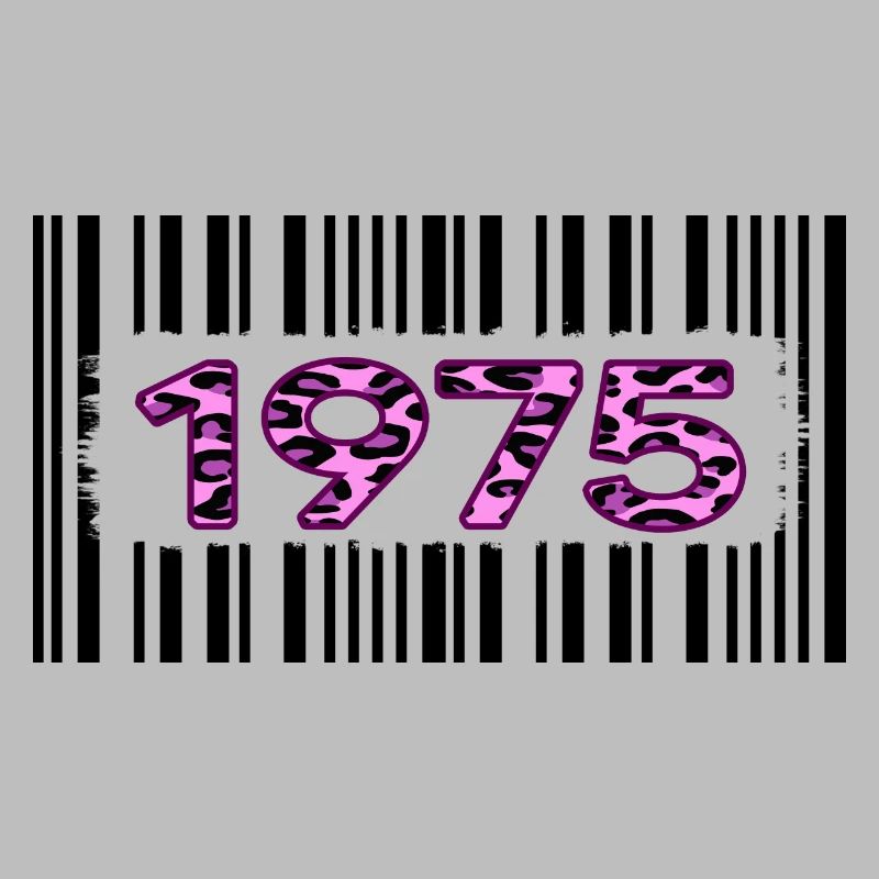 1975 Code à barres d’anniversaire unique léopard rose