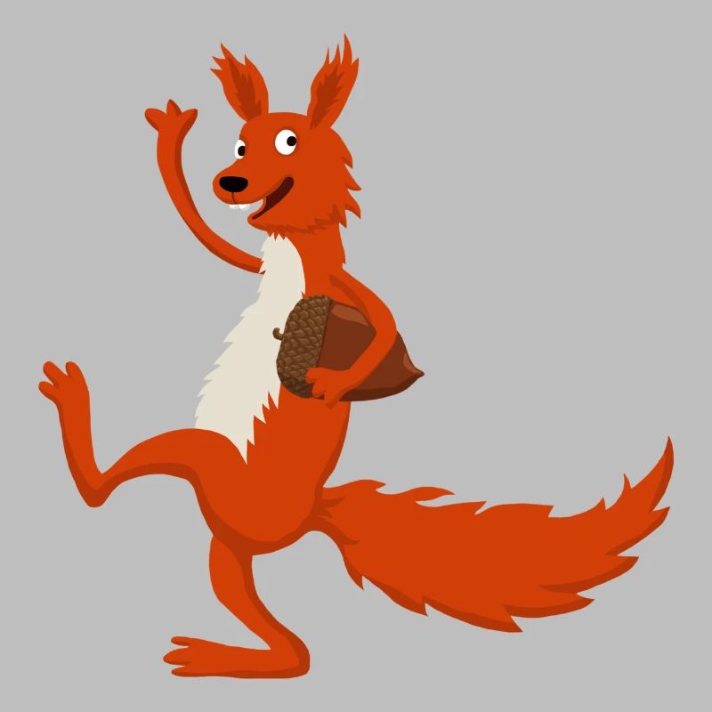 Eichhörnchen mit Eichel