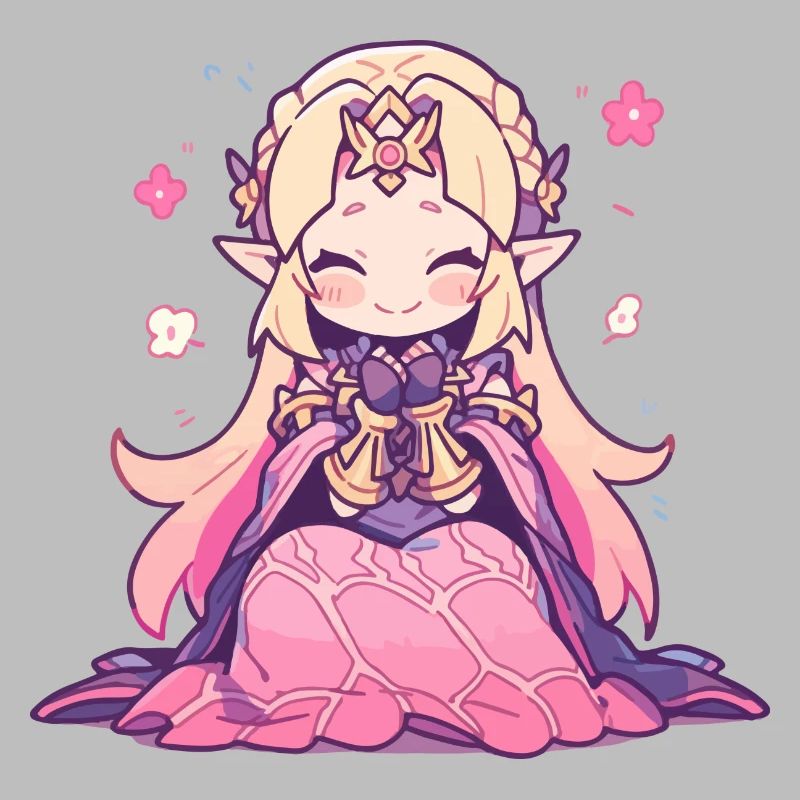 Princesse Chibi mignonne - Conception de conte de fées mignon