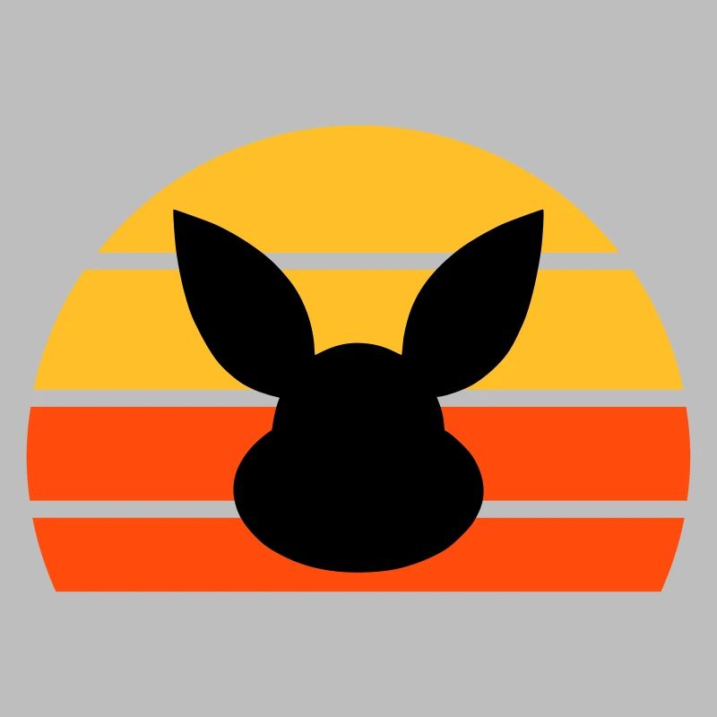 Rabbit's head in front of half sun