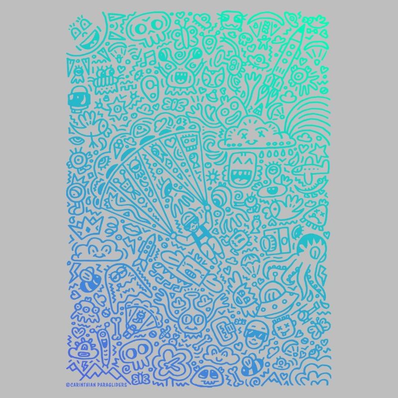 Doodle Paragliders color gradient