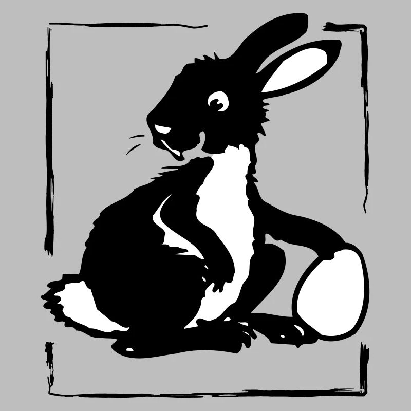 Lapin avec oeuf dans un cadre | Vectoriel