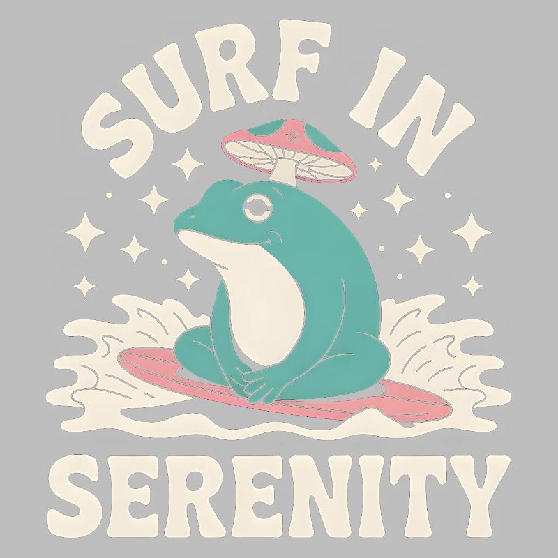 Surfen in Serenity - Süßer Frosch Aufkleber