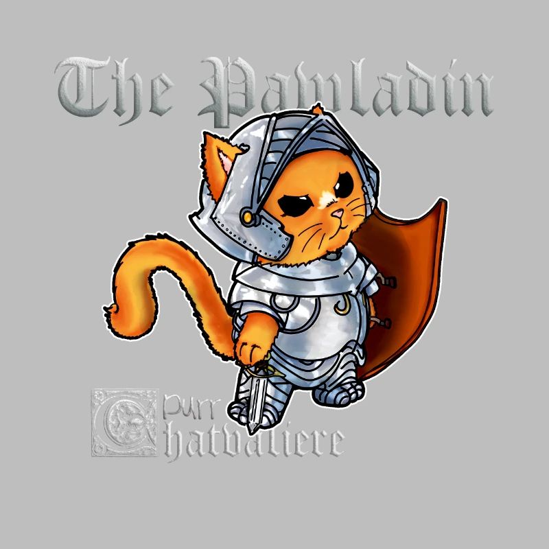 Mignon chat paladin chevalier avec épée