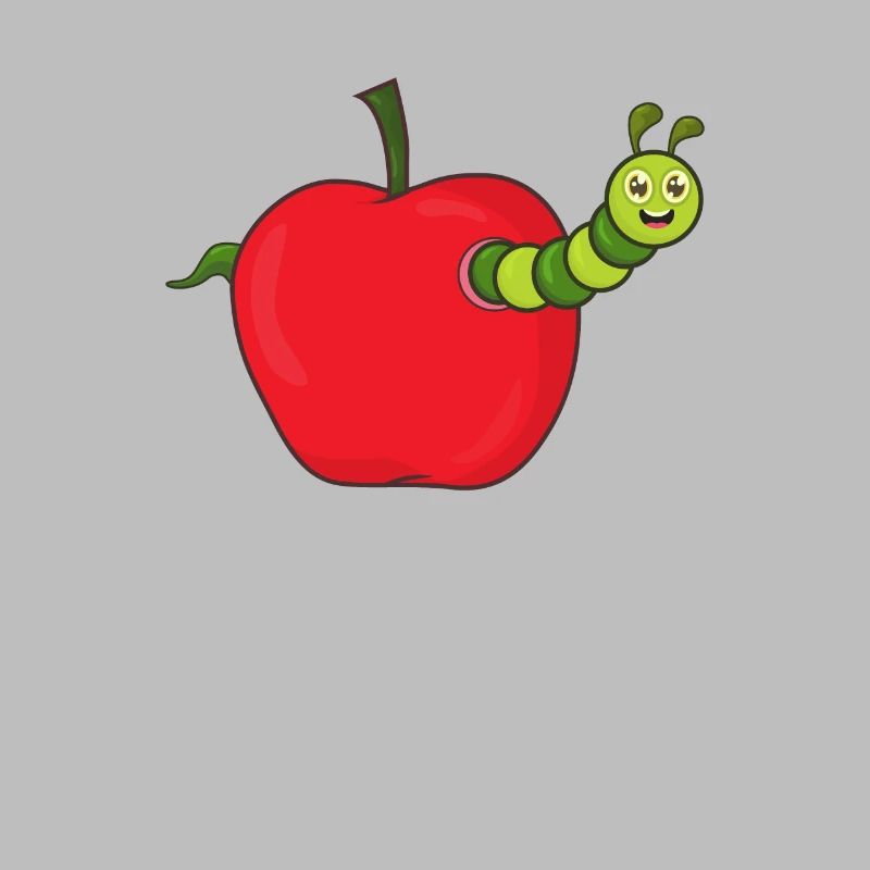 Apfel mit Raupe
