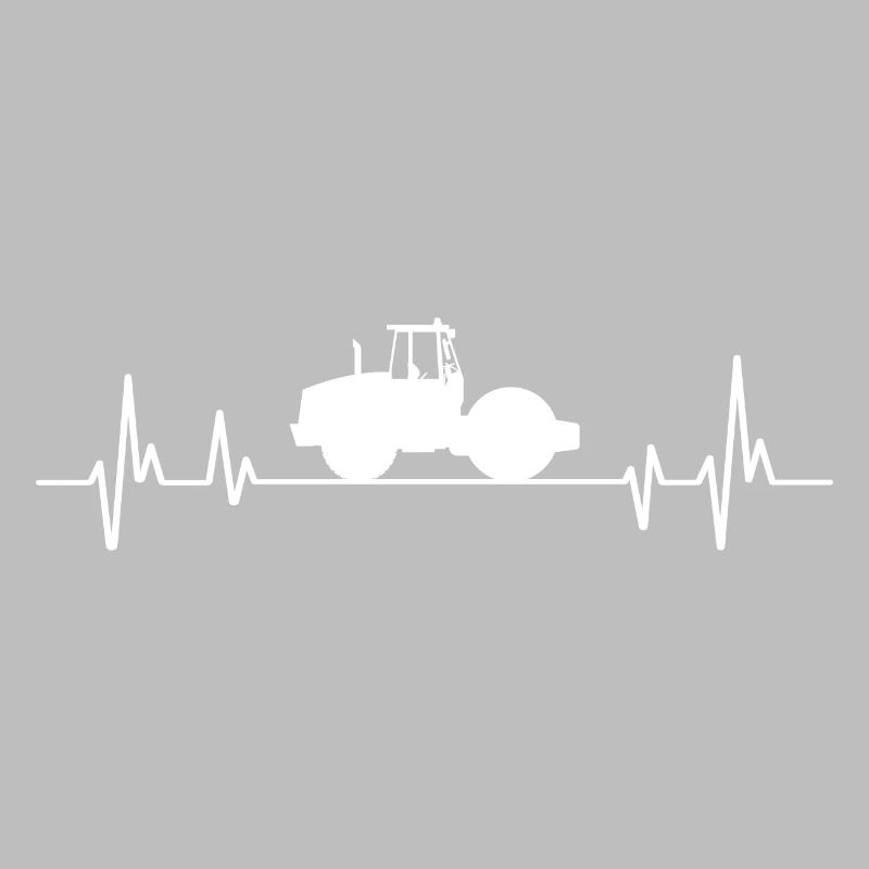 Roller compactor t-shirt construction - construction site