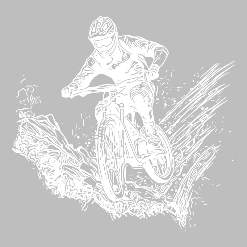 Mountainbiker Radfahrer Schlamm Wald Abfahrt