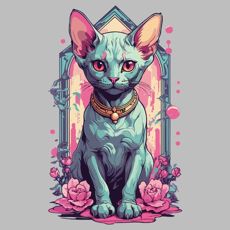 Sphynx Cat Pastel Goth Cat Lover Design
