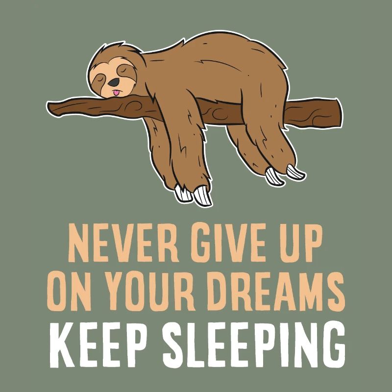 Never Give Up Your Dreams Keep Sleeping Sloth