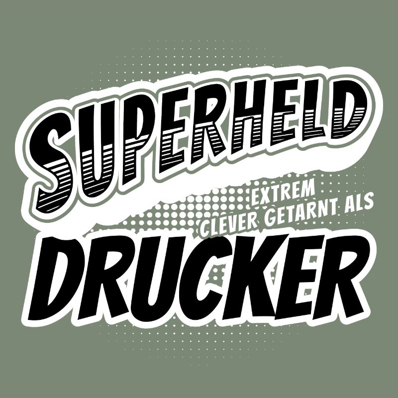 Superheld, clever getarnt als Drucker