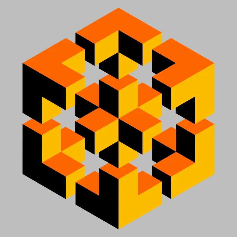 impossible figure Escher magic cube geometry