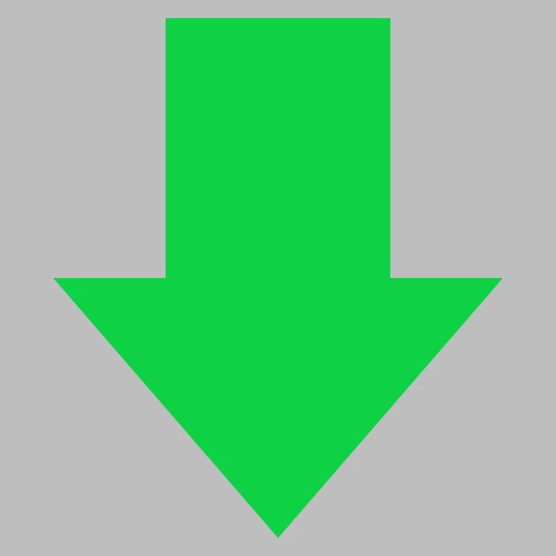 Flèche vers le bas vers la pointe de flèche verte