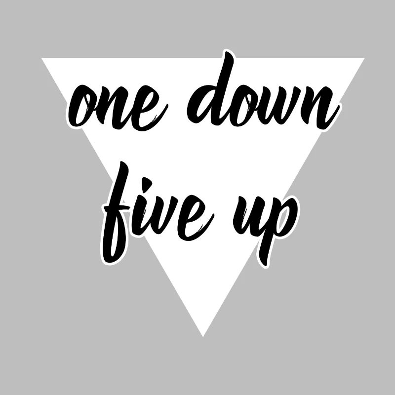 One Down Five Up design white