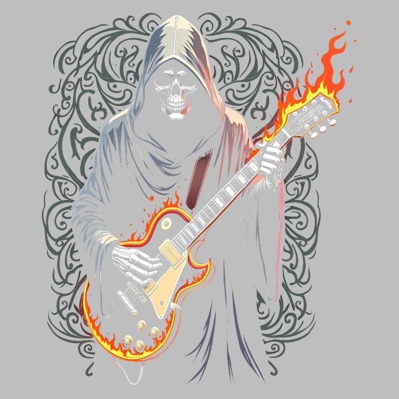 Grim Reaper with Guitar - Rock Style