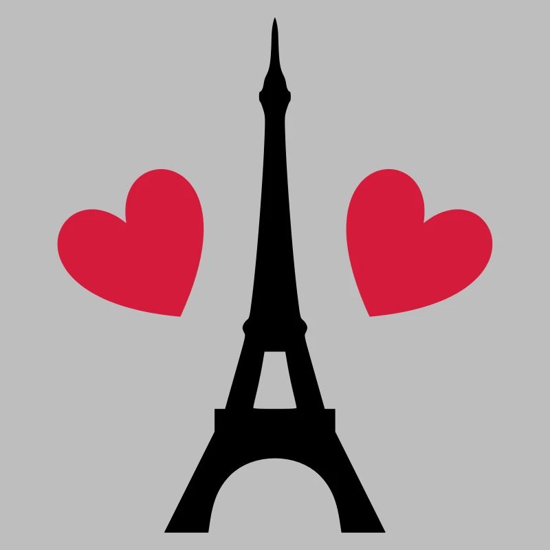 ★ Design couleurs modifiables ★ Tour Eiffel, deux coeurs