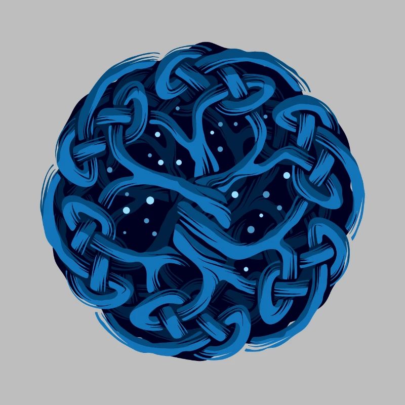 Celtic tree, blue