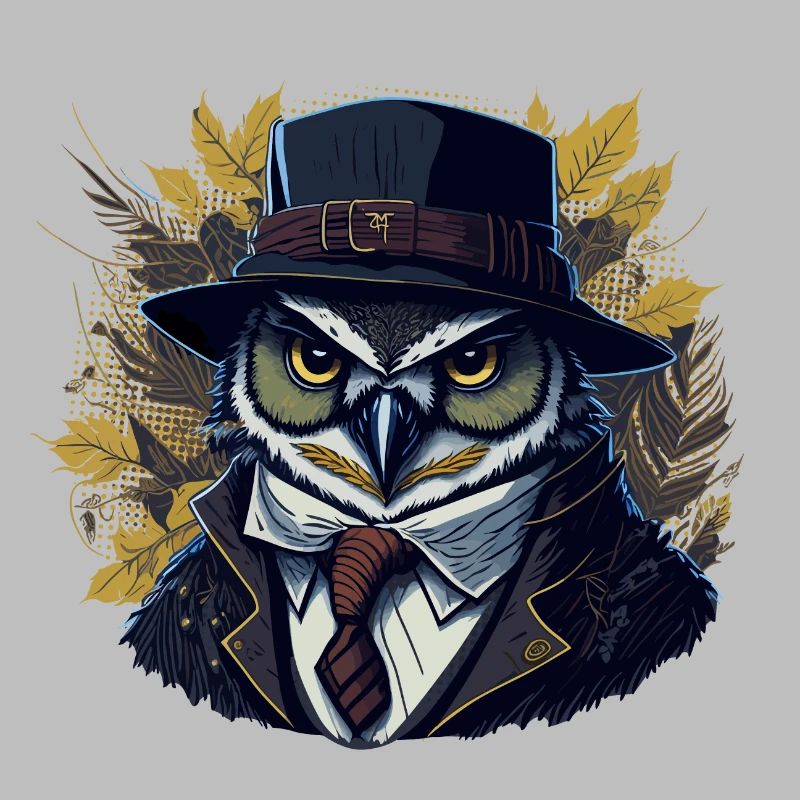 Herbst Eule Wald Boss - KI - DIGITAL