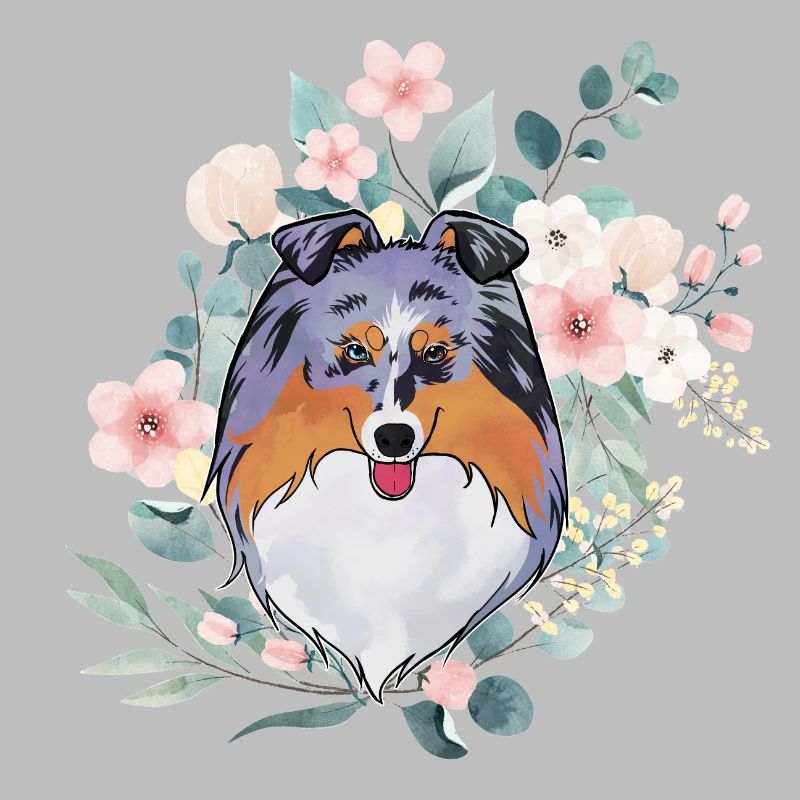 Fleurs de merle bleu Sheltie