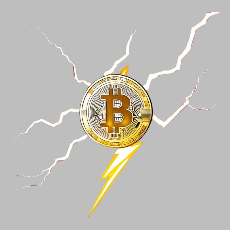 Logo Bitcoin avec des éclairs