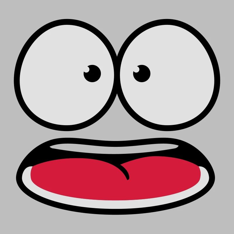 Visage de dessin animé effrayé et peu sûr de lui