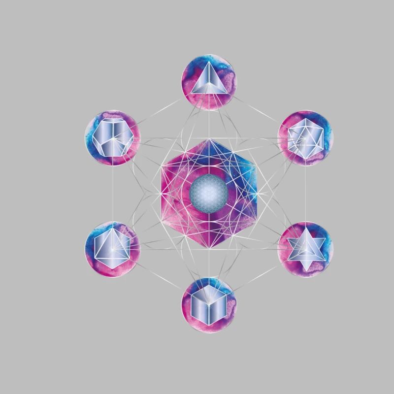 Cube de Métatron violet et bleu
