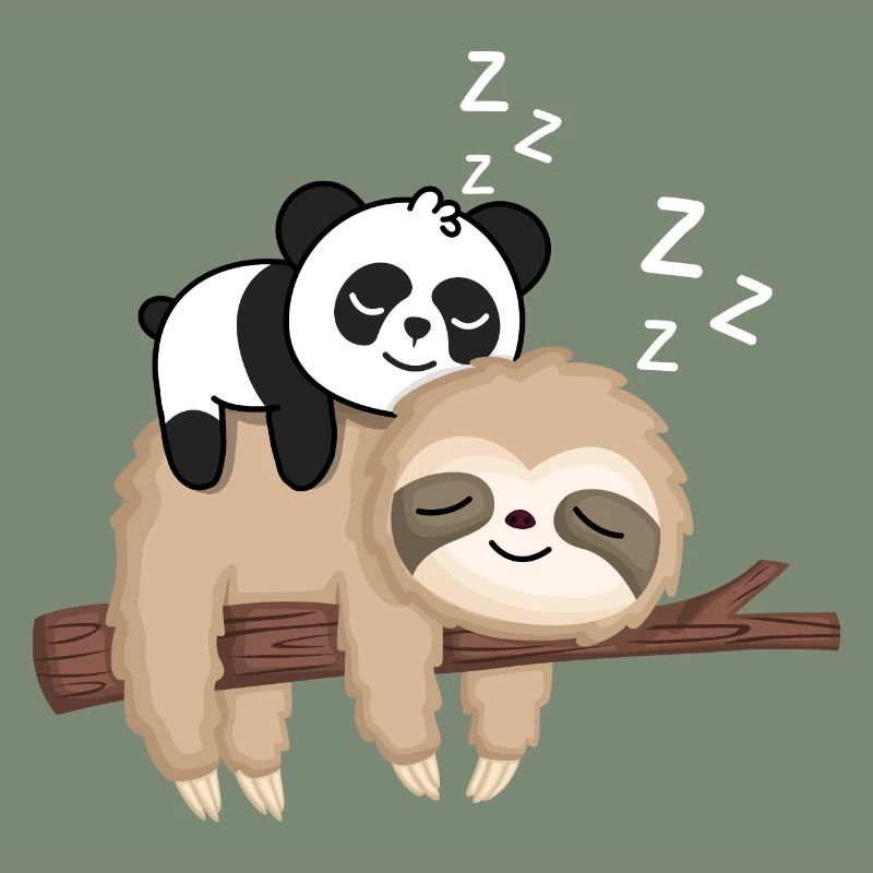 Lazy panda on sloth