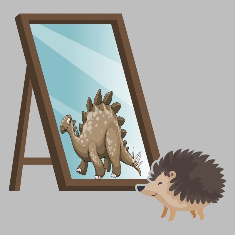 Motivation automnale hérisson image miroir confiante