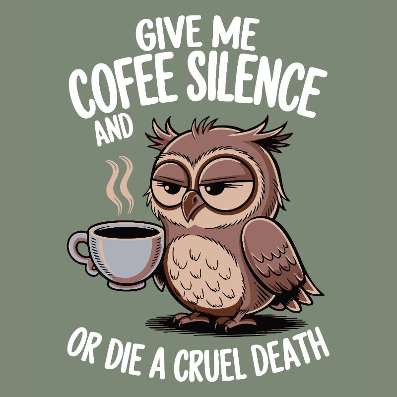 Kaffee Eule - geb mir Kaffee und Stille oder stirb