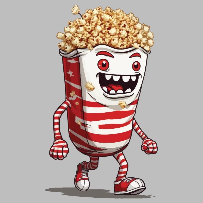 Conception drôle de monstre de pop-corn d’Halloween