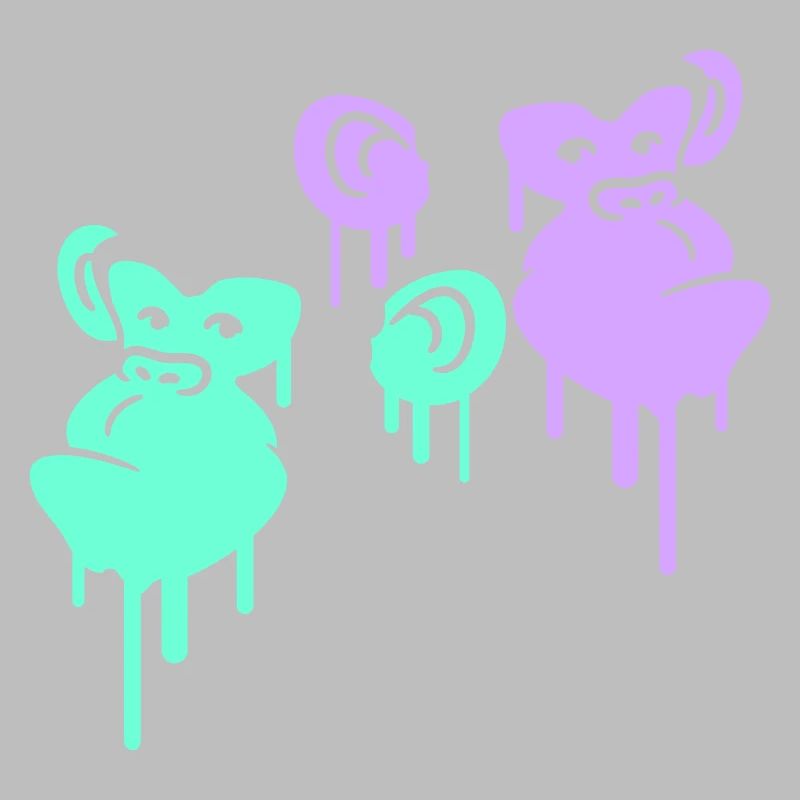 Graffiti Drop Monkey Heads Spray Faces Team