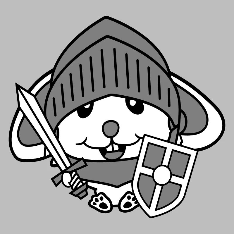 Lapin Chevalier Épée Bouclier Armure Casque Château Héros