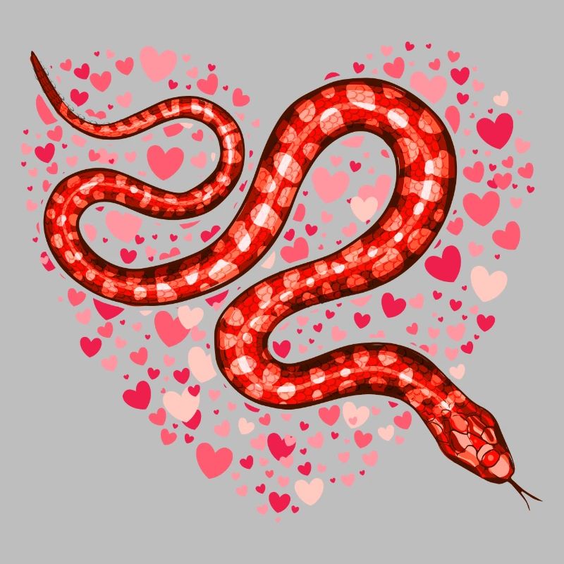 La Saint-Valentin serpent je vole des coeurs Python amoureux