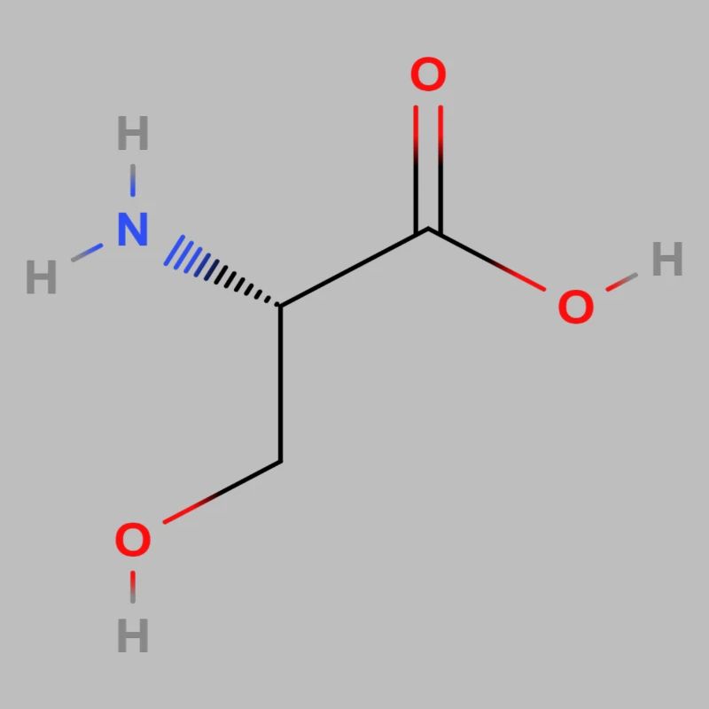 Serine Molecule - Colored Structural Formula