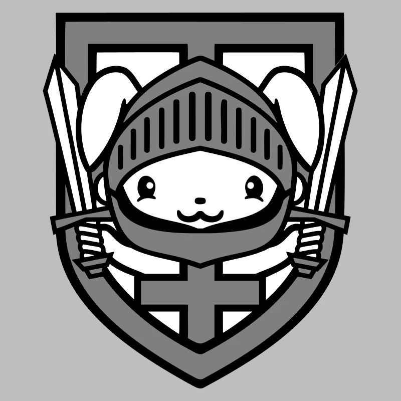 Lapin Chevalier Épée Bouclier Armure Casque Château Héros