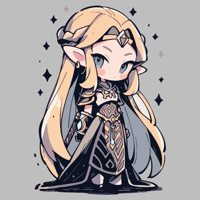 Princesse Chibi mignonne - Conception de conte de fées mignon