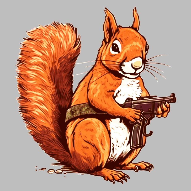 Einzigartiges und schwer bewaffnetes Eichhörnchen