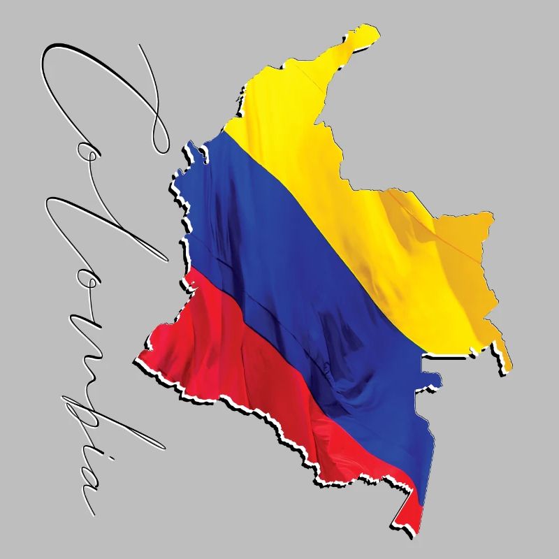 Drapeau de la Colombie réel - Carte drapeau ES / EN