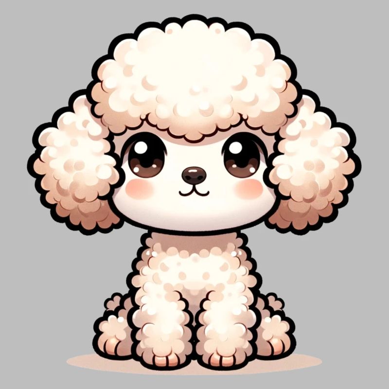 Illustration numérique de caniche mignon