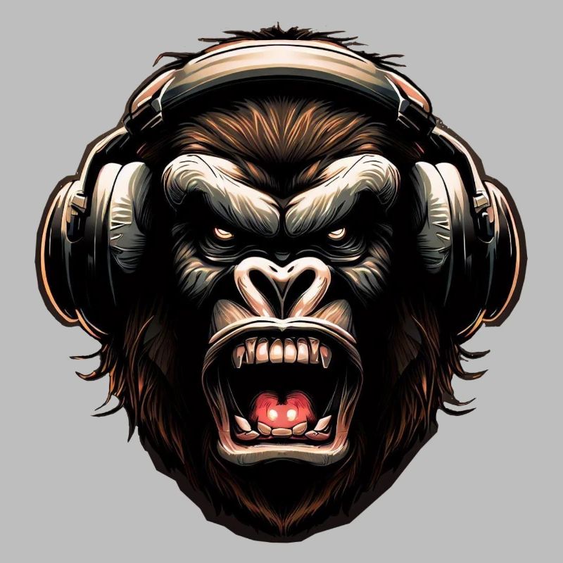 Gorilla Monkey DJ avec écouteurs