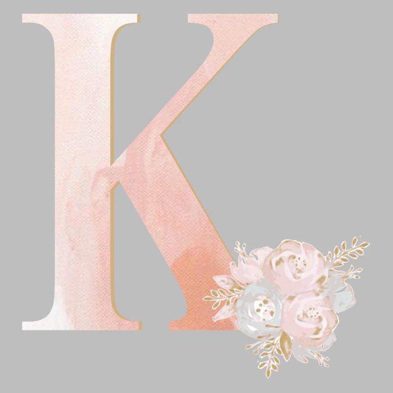 Buchstabe K mit Blumen