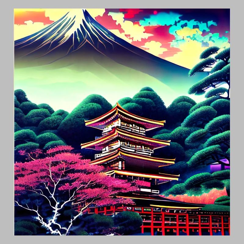 Image de style anime japonais dans le style ukiyo-e