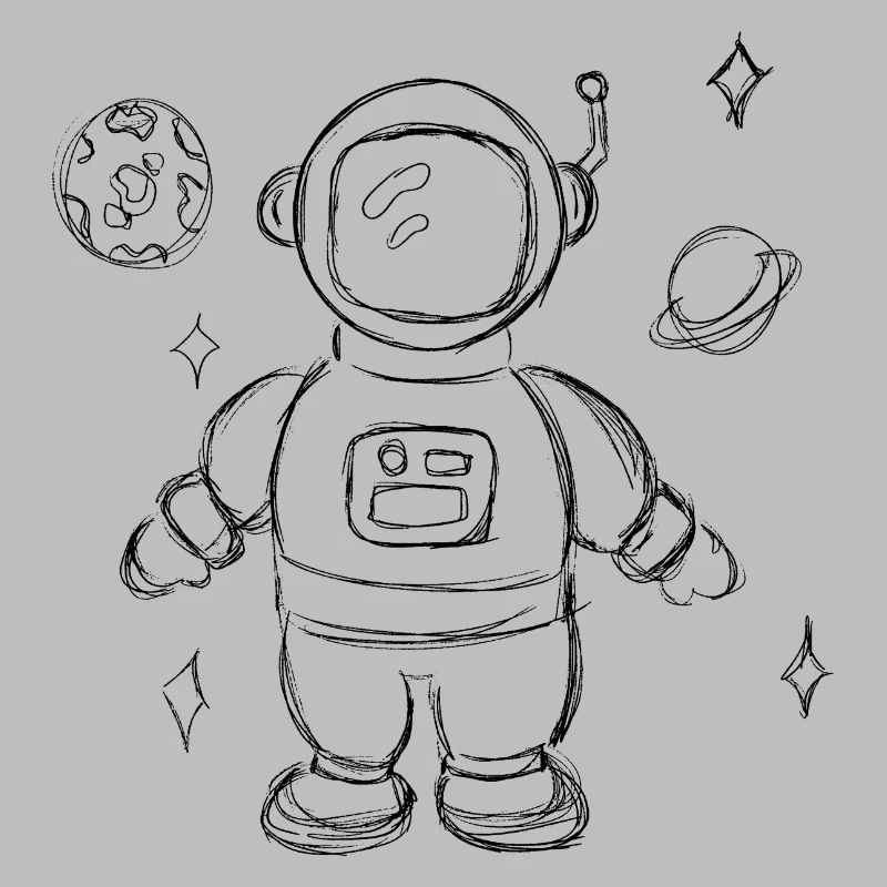 Conception d’enfants dessinés à la main par des astronautes